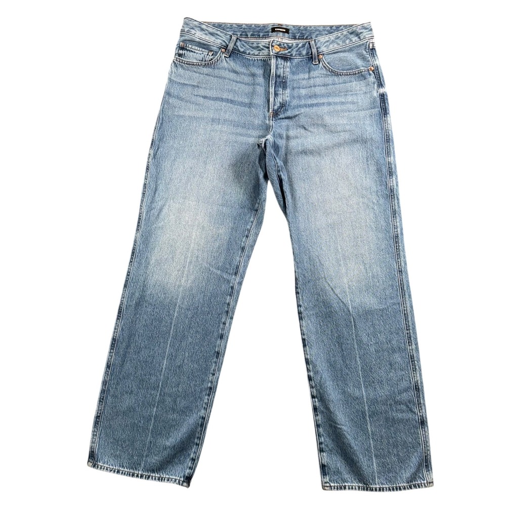 Y2K Express Low Rise Jeans Womens 12R 37x32‎ Button Fly 100% Cotton
